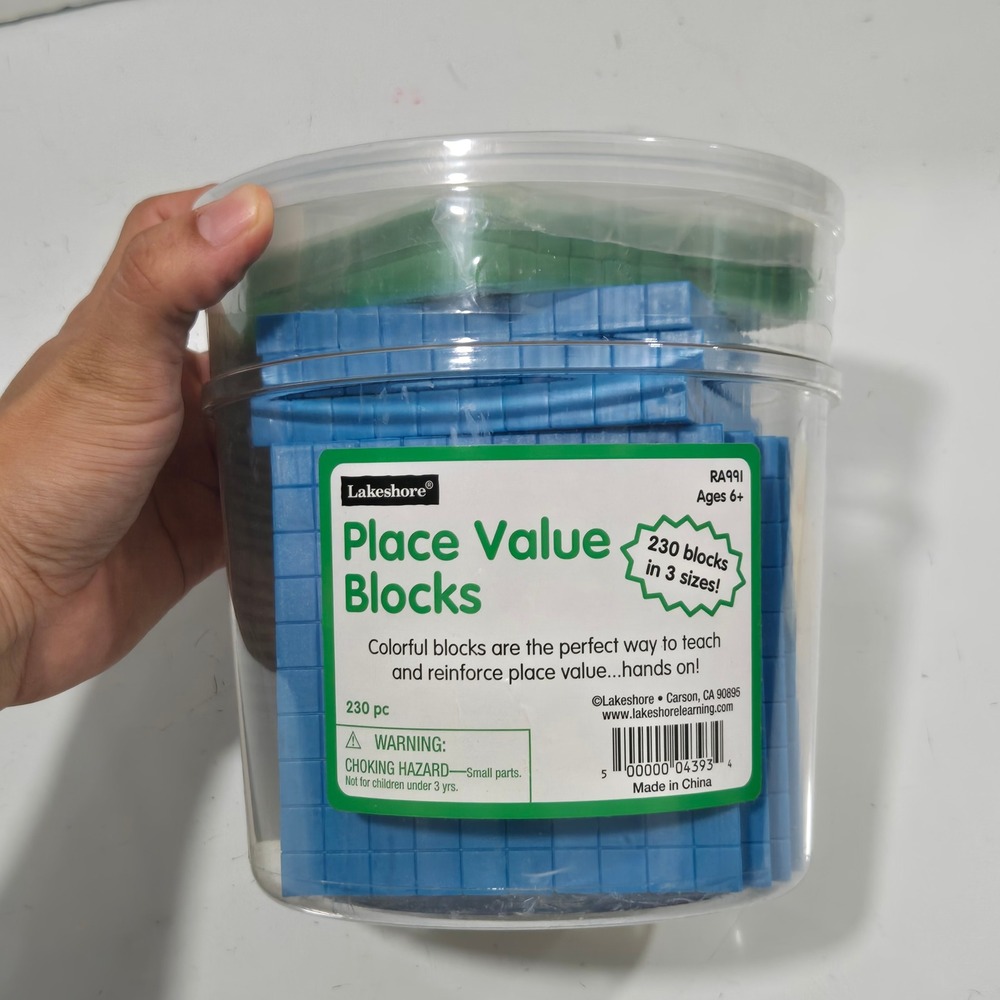 Lakeshore Place Value Blocks RA991 230pc Math Manipulatives Set Ages 6+ Blue